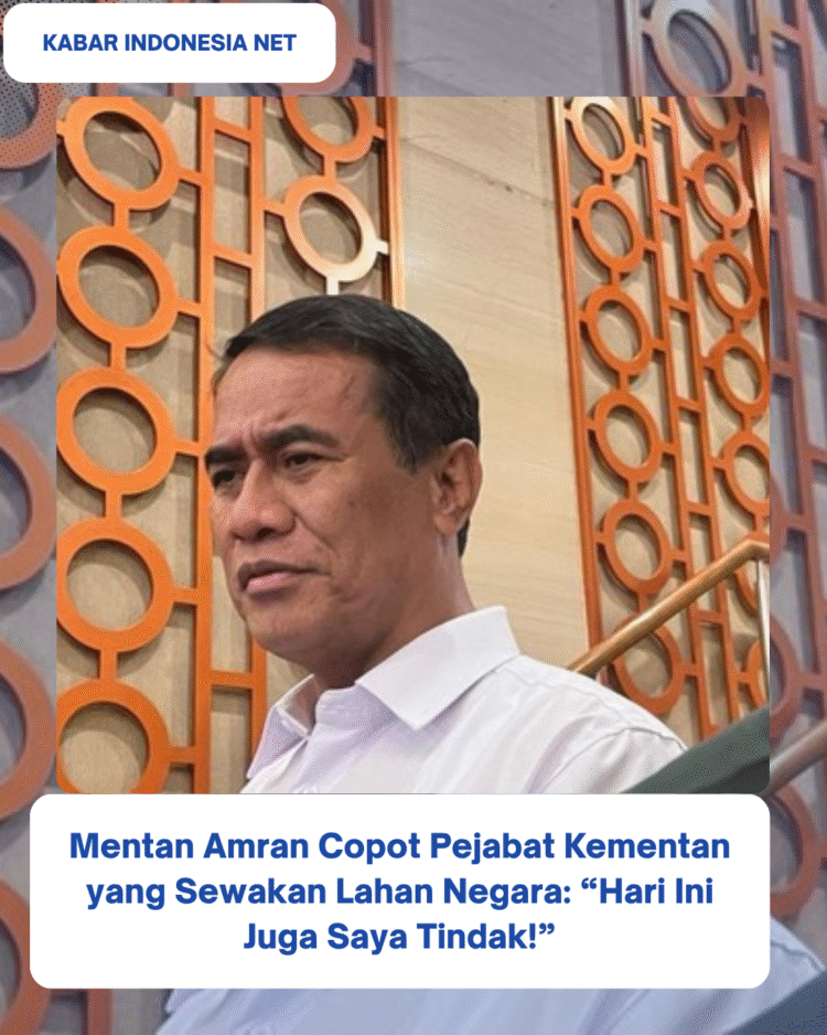 Mentan Amran Copot Pejabat Kementan yang Sewakan Lahan Negara: “Hari Ini Juga Saya Tindak!”